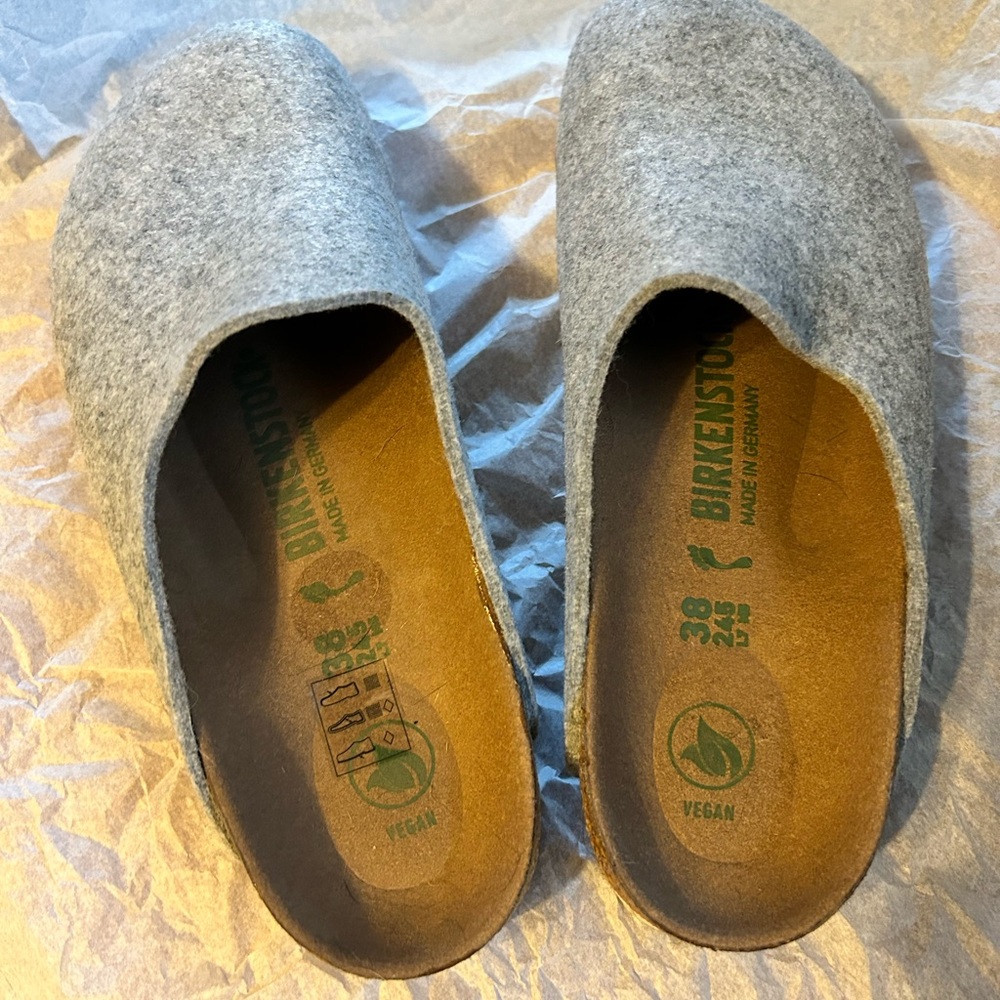 VEGAN BIRKENSTOCK AMSTERDAM FELT-POLYESTER-MIX LIGHT GREY